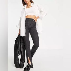 Abercrombie & Fitch split front check pant in multi